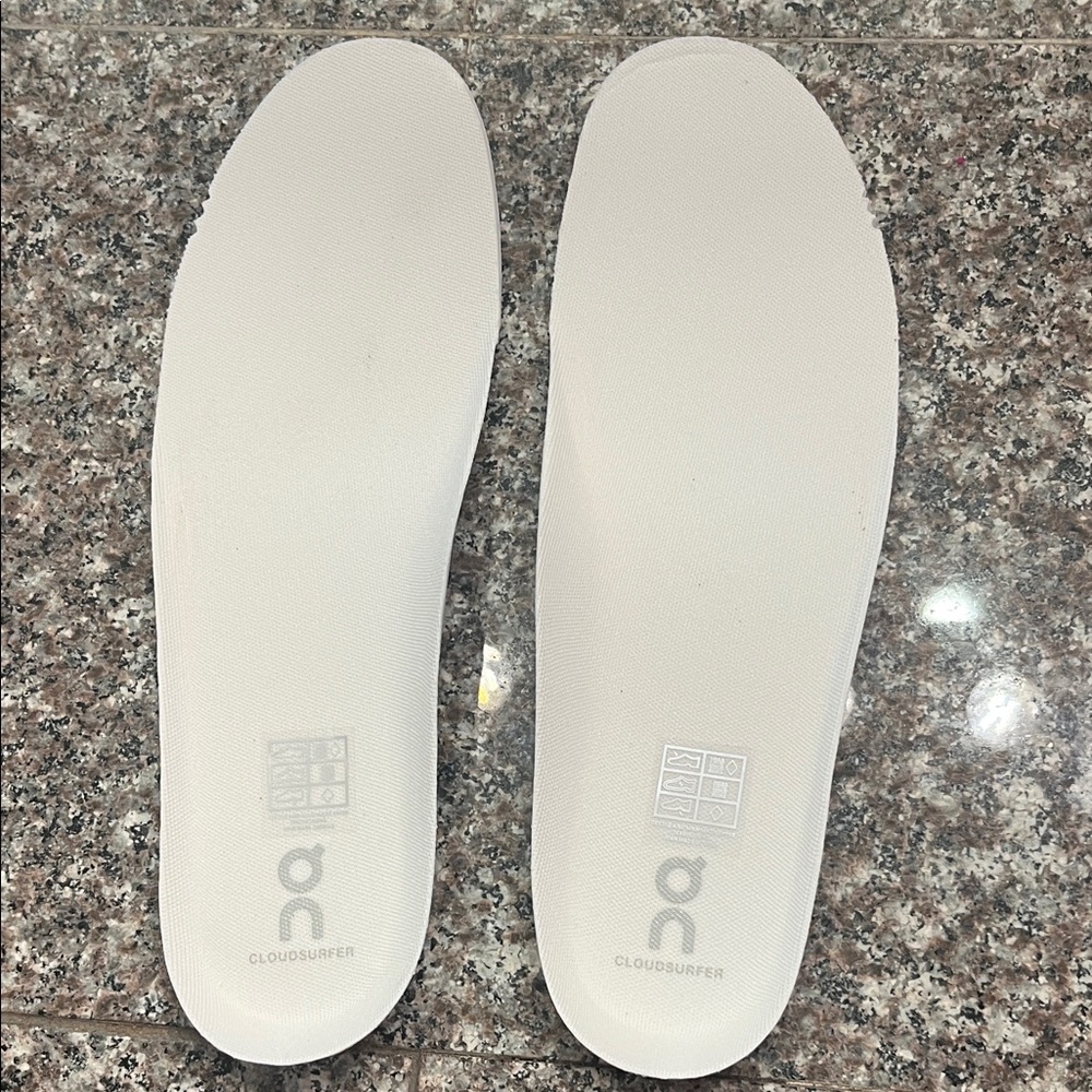 On Running Cloudsurfer Mens White Shoe Insoles ONLY
